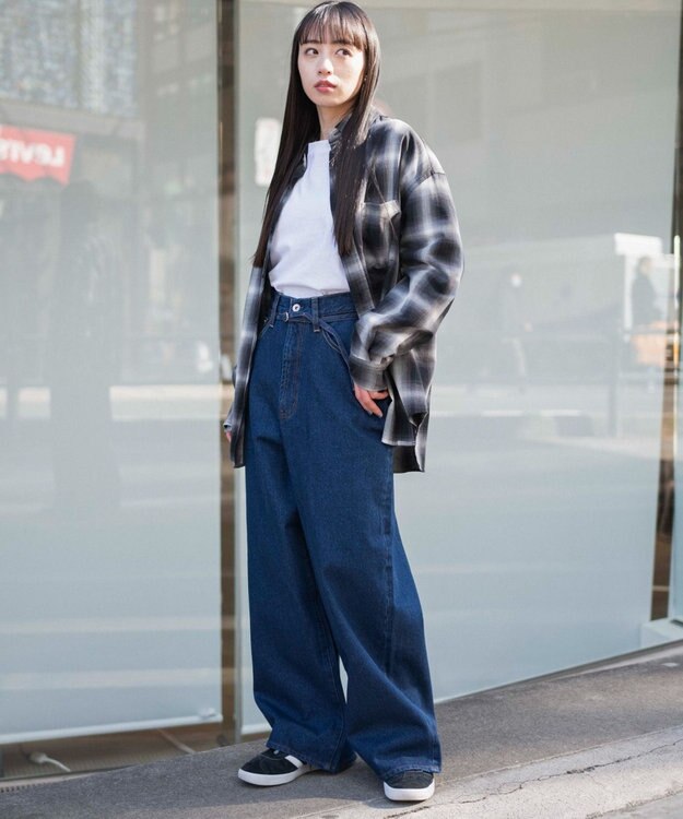 WEGO 【ユニセックス着用ITEM/】スーパーバギージーンズ デニム濃色