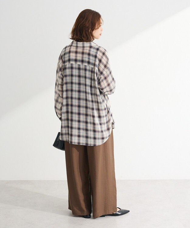 Green Parks カシュクールシアーシャツ Ivory