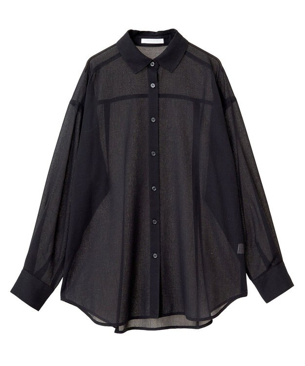 Green Parks カシュクールシアーシャツ Black