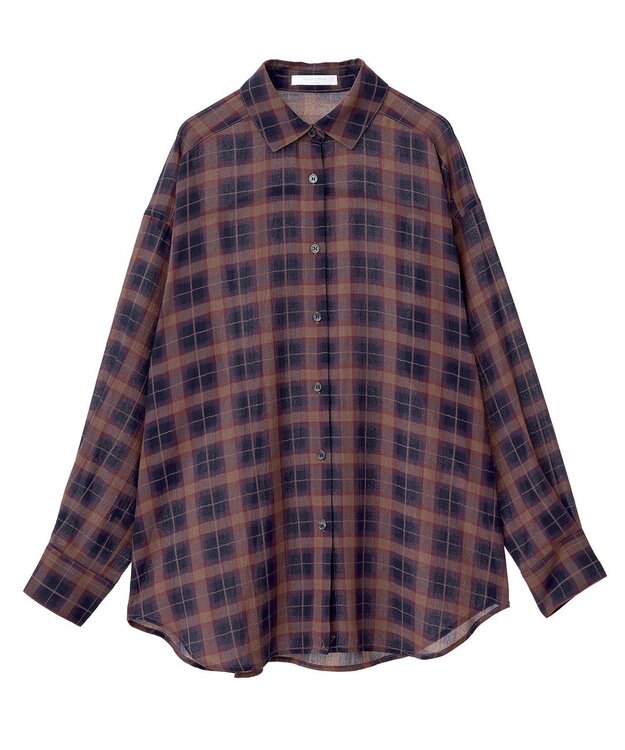 Green Parks カシュクールシアーシャツ Navy