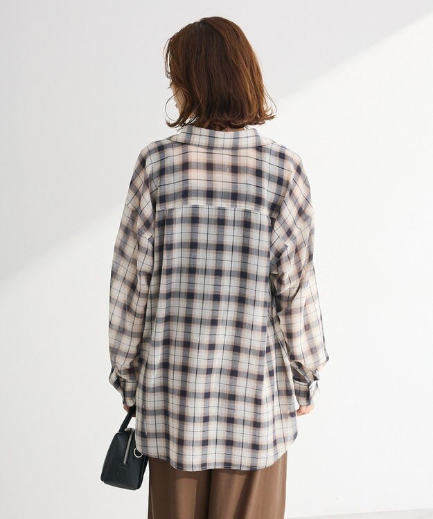 Green Parks カシュクールシアーシャツ Ivory