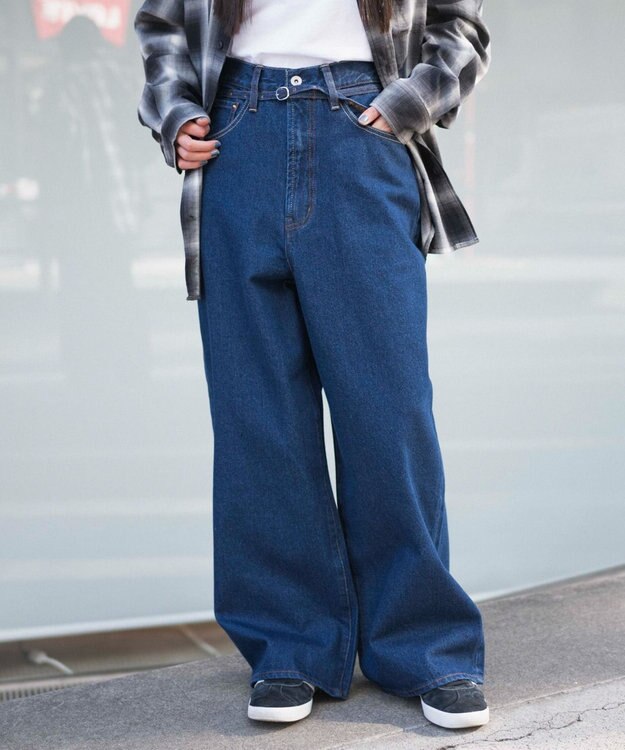 WEGO 【ユニセックス着用ITEM/】スーパーバギージーンズ デニム濃色