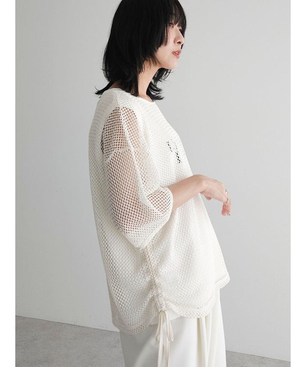 Green Parks ＳＥＴ２点　メッシュ＋ノースリーブロゴプルオーバー Ivory