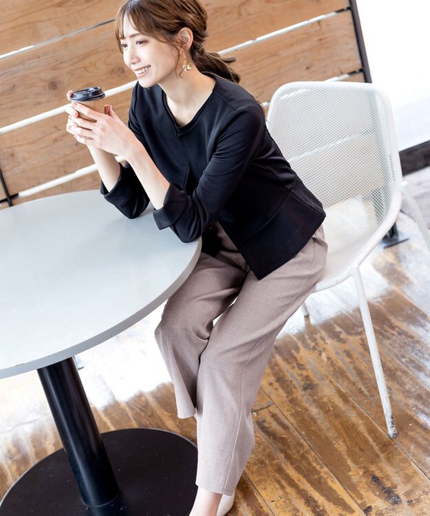 Tiaclasse 【新色追加・洗える】ストレートワイドパンツ モカ