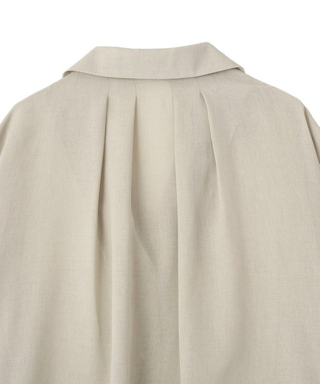 Green Parks 開襟シアーシャツジャケット Gray Beige