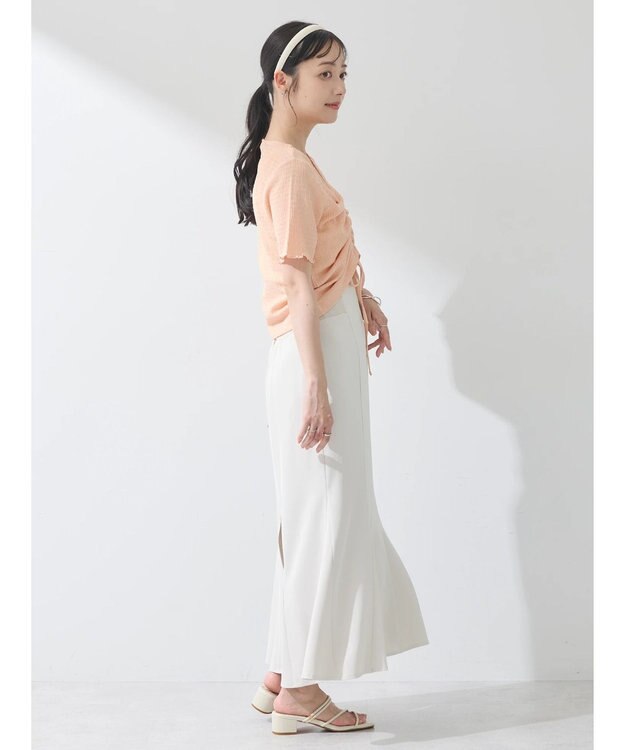 earth music&ecology ポコポコギャザードロストプルオーバー Pink Orange