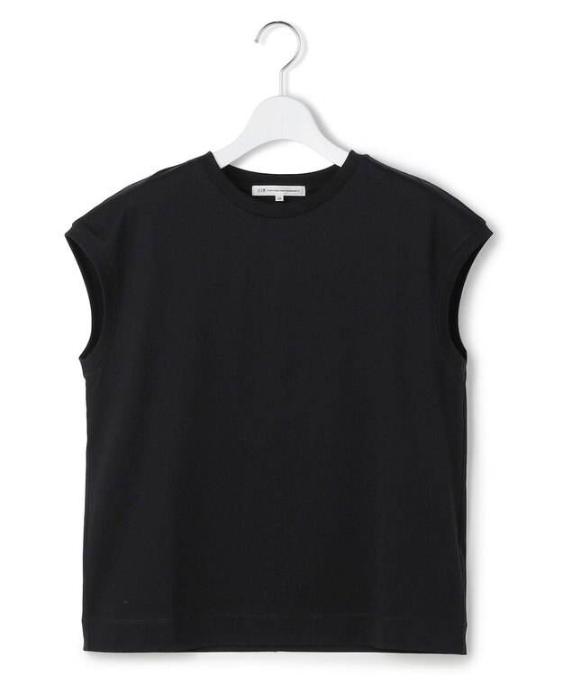 23区 シルキータッチ フレンチスリーブ Tシャツ ブラック系