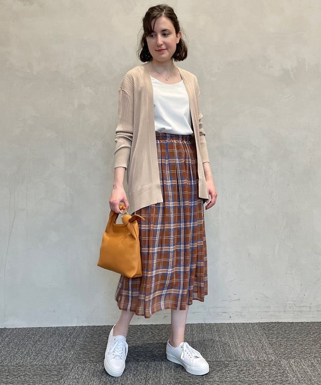 自由区 【洗える】ハイツイストコットンアセテート ニットカーディガン ベージュ系