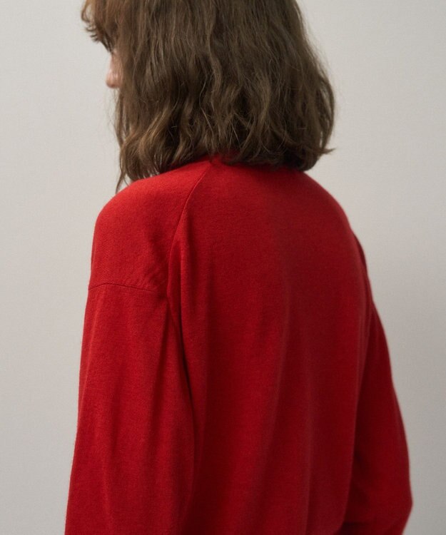 ATON GARMENT DYED CASHMERE SILK | クルーネックセーター RED
