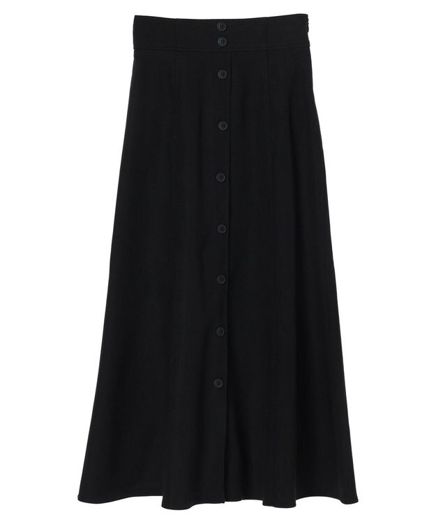 earth music&ecology フロントボタンスカート Black