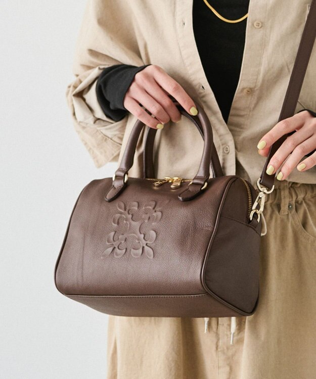 russet 《composition》レザー2WAYミニボストンバッグ(CE-1684) D.Brown