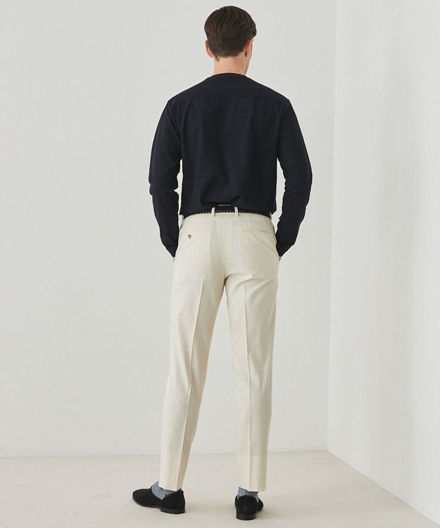 GOTAIRIKU ジャケットのインナーに最適【WEB&一部店舗限定】キレイ目 鹿の子 ビズ長袖Tシャツ ネイビー系