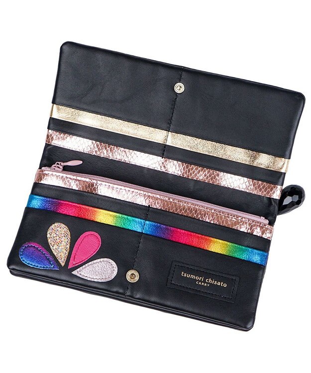 tsumori chisato CARRY ドロップス 長財布 かぶせ 【かわいいデザイン！本革のやわらかな風合い】 ブラックⅡ