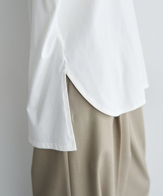 YECCA VECCA ラウンドヘム7分袖ロゴTee Off White