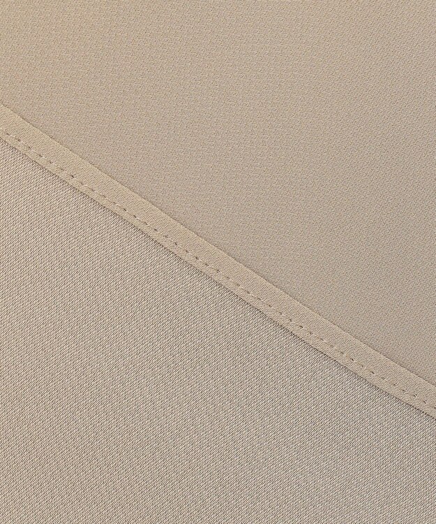 ICB 【接触冷感・UVケア・速乾・洗える】BackSatinAmunzen 5分袖ハイネックブラウス クリームブラウン系