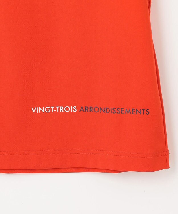 23区GOLF 【WOMEN】新色追加！【吸水速乾/UVカット】フレンチスリーブロゴモックネック オレンジ系