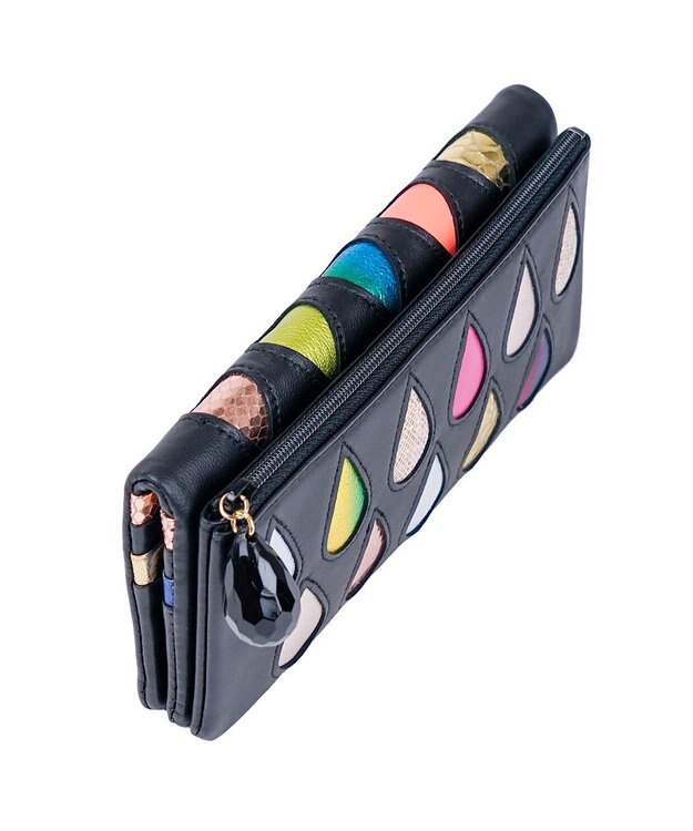 tsumori chisato CARRY ドロップス 長財布 かぶせ 【かわいいデザイン！本革のやわらかな風合い】 ブラックⅡ