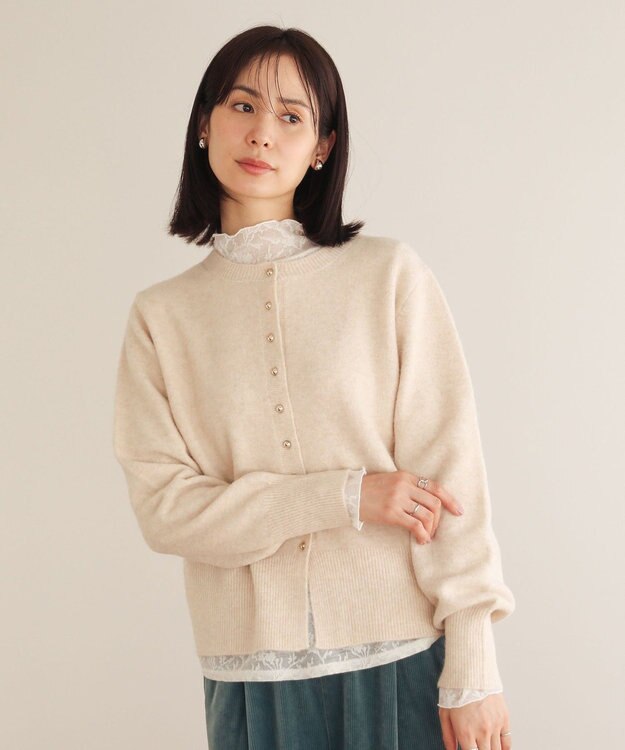 Green Parks 金釦コンパクトニットカーディガン Ivory