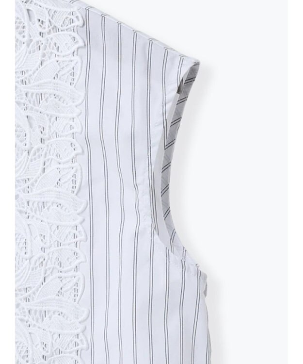 Te chichi リーフレースノースリーブチュニックシャツ オフホワイト