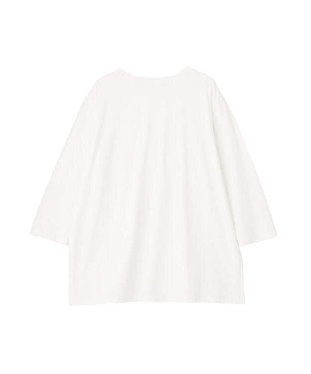 YECCA VECCA ラウンドヘム7分袖ロゴTee Silver