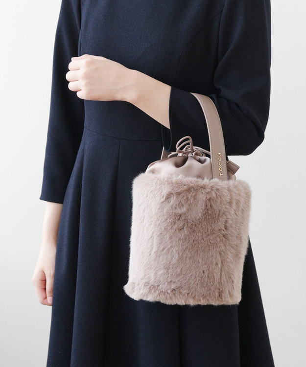 TOCCA 【ショルダー取り外し可能】MILKY TEA FURBAG ファーバッグ ベージュ系