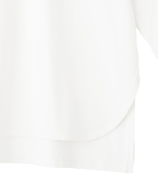 YECCA VECCA ラウンドヘム7分袖ロゴTee Silver