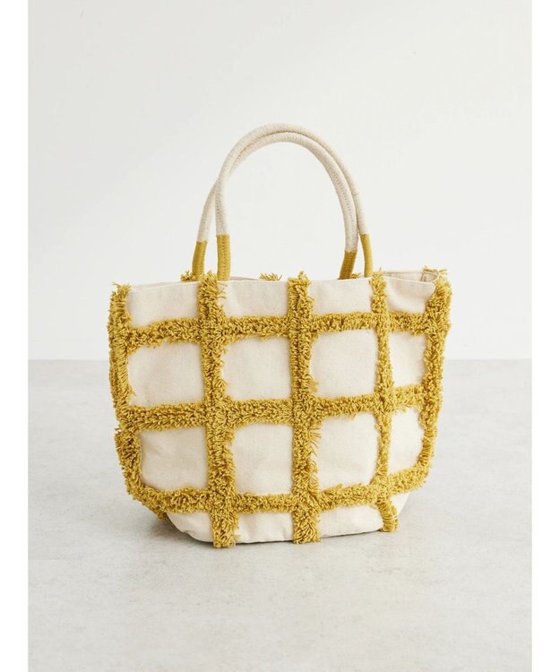 Green Parks ・タフトチェックトートバッグ Yellow