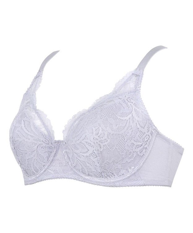 WACOAL ブラジャー フルカップブラ 上胸にフィット 外付けワイヤー ラクなつけごこち 綿混素材(バック) まるみのあるナチュラルシルエット 【EverChic】 レディース BRB284 /ワコール グレー