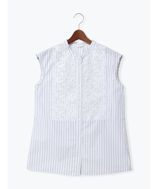 Te chichi リーフレースノースリーブチュニックシャツ オフホワイト