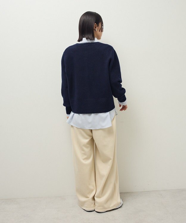 Green Parks 金釦コンパクトニットカーディガン Navy