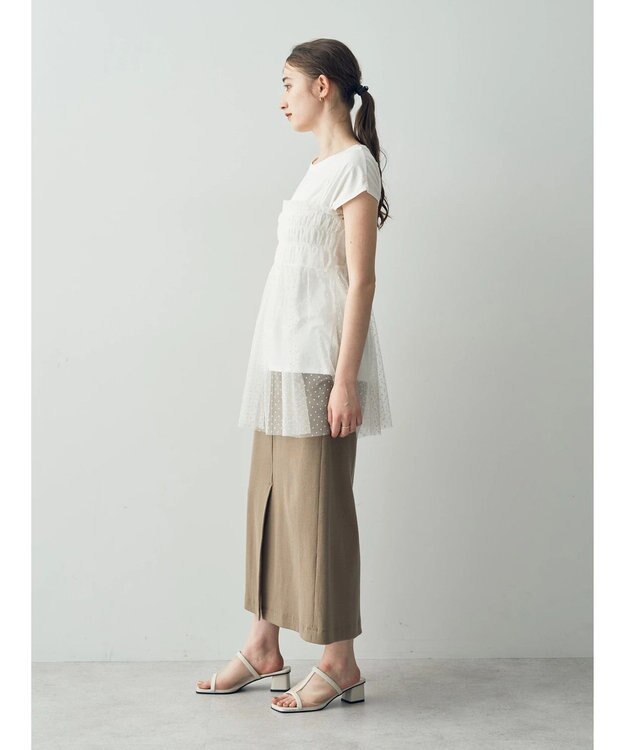 YECCA VECCA 【2点SET】マルチwayチュールオーバーキャミSET/Tee Off White