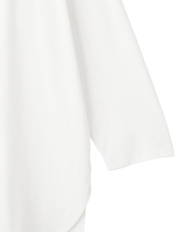 YECCA VECCA ラウンドヘム7分袖ロゴTee Silver