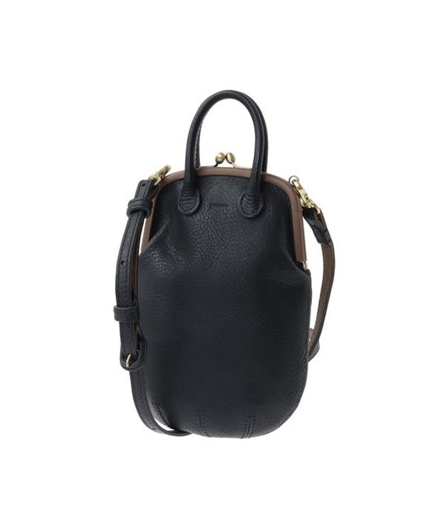 genten ミネルヴァキッコ 口金ショルダーバッグ ネイビー