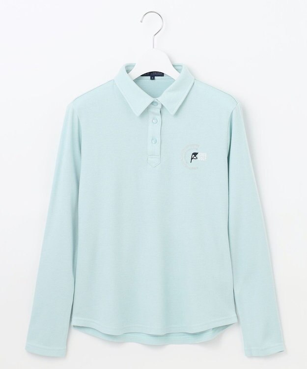 23区GOLF 【WOMEN】【吸湿発熱】グランサーモカノコ 裏起毛シャツ スカイブルー系