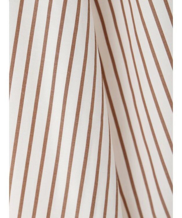 earth music&ecology ボウタイシャツワンピース Stripe Brown