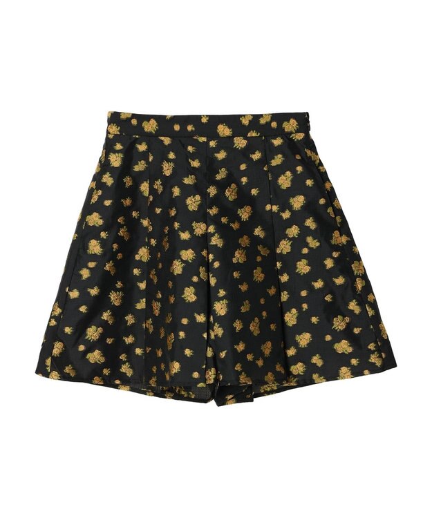 Green Parks タック入りジャガードキュロットパンツ Flower