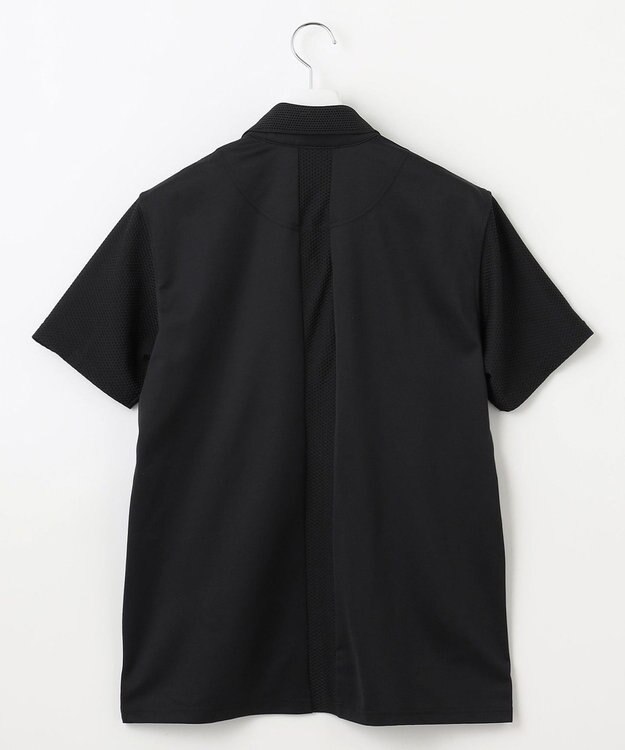 23区GOLF 【MEN】ストレッチ性抜群のハニカムメッシュコンビポロシャツ ブラック系