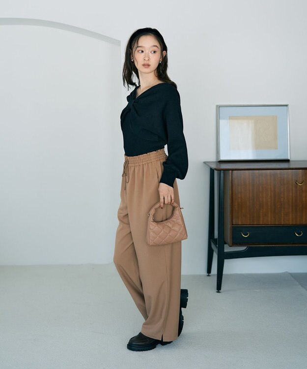 earth music&ecology 【WEB限定】リボンニットアンサンブル Black