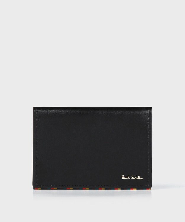 Paul Smith ブライトストライプトリムSS24 パスケース ブラック