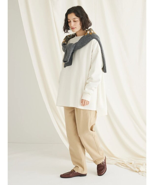 CRAFT STANDARD BOUTIQUE 裏起毛クルーネックチュニック Ivory