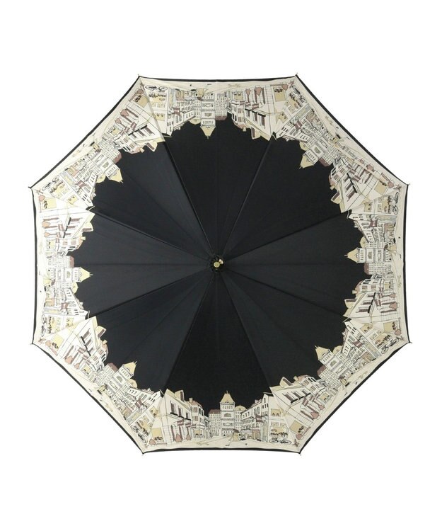 MOONBAT 【日本製】ダックス (DAKS) 長傘 街並みカラープリント ブラック