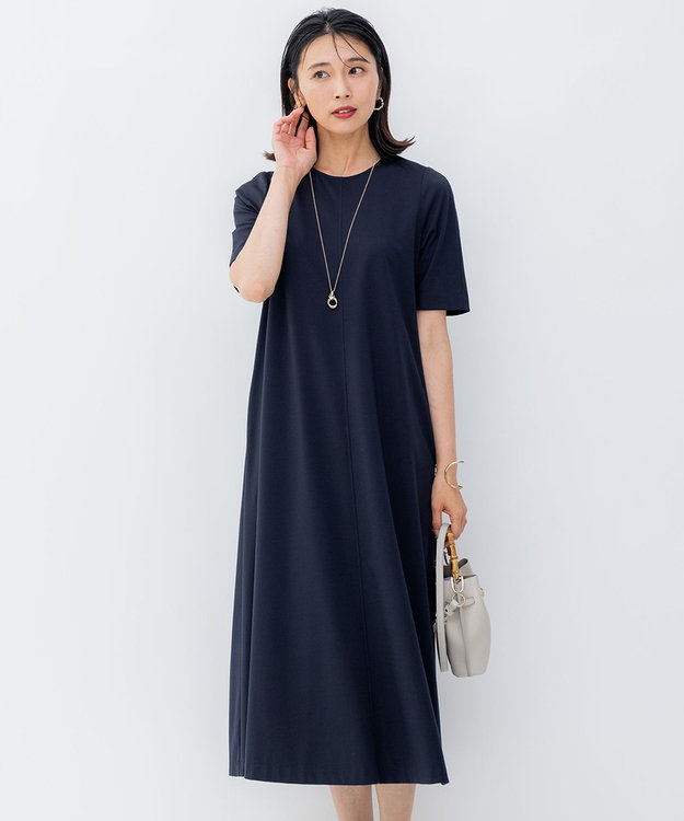 美品 オンワード　23区 洗える　ストレッチ　Aライン　ワンピース　フォーマル 洗える】ストレッチポンチ Aライン ワンピース / 23区 | ファッション