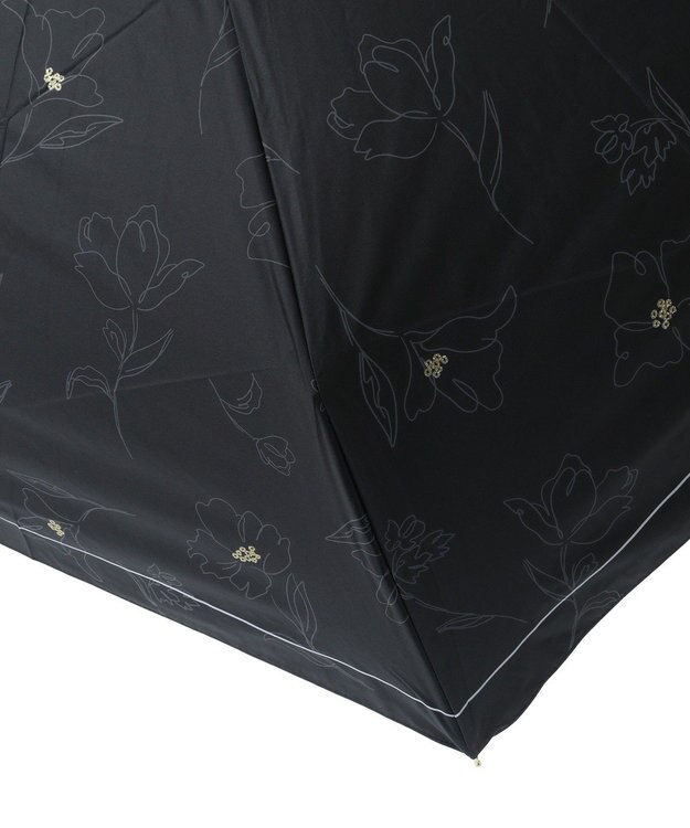 YECCA VECCA 【晴雨兼用】Wpc.遮光フラワードローイングミニ日傘 Black