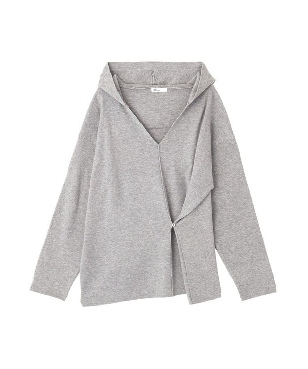 CRAFT STANDARD BOUTIQUE Vネックフードカシュクールニットプルオーバー Gray Mixture