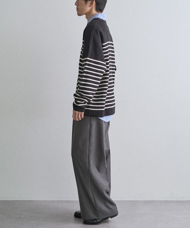CRAFT STANDARD BOUTIQUE パネルボーダーニットプルオーバー Border Black