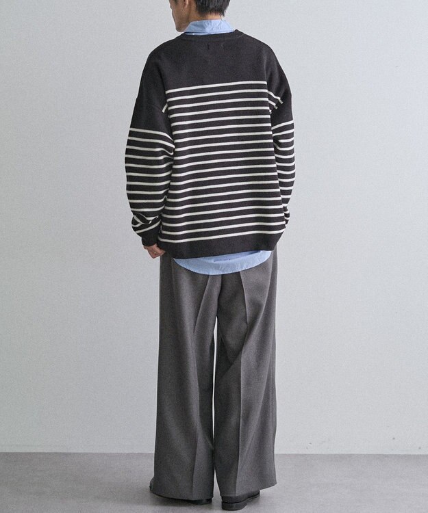 CRAFT STANDARD BOUTIQUE パネルボーダーニットプルオーバー Border Black