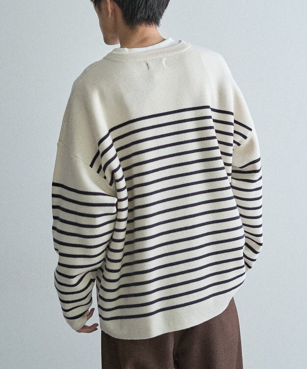 CRAFT STANDARD BOUTIQUE パネルボーダーニットプルオーバー Border Ivory