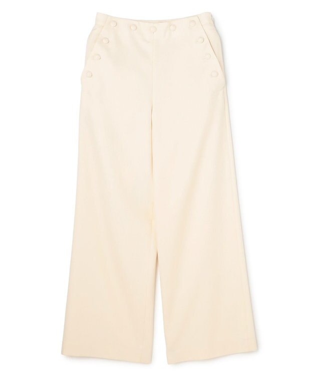 BEIGE， LAZUL / マリンボタンワイドパンツ Ecru
