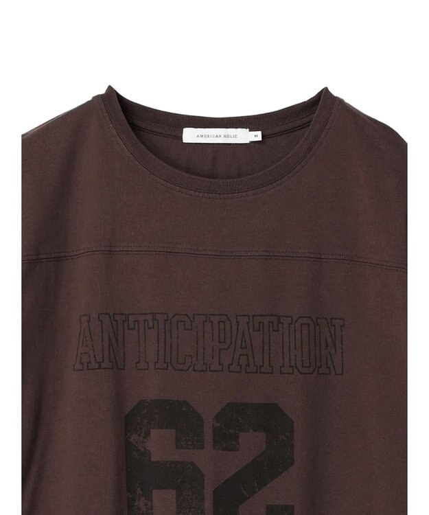 AMERICAN HOLIC 製品染めナンバーロゴカットプルオーバー Brown