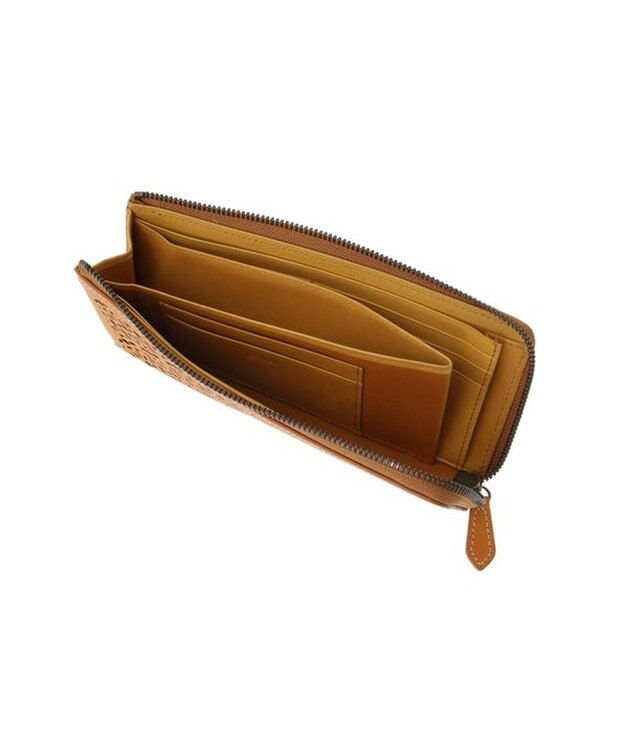 genten ダイヤカットワーク　Lファスナー長財布 イエロー